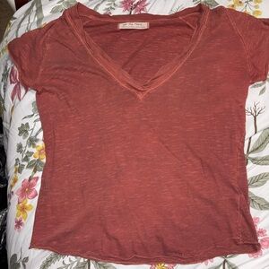 Free People We The Free Terracotta V-Neck Tee